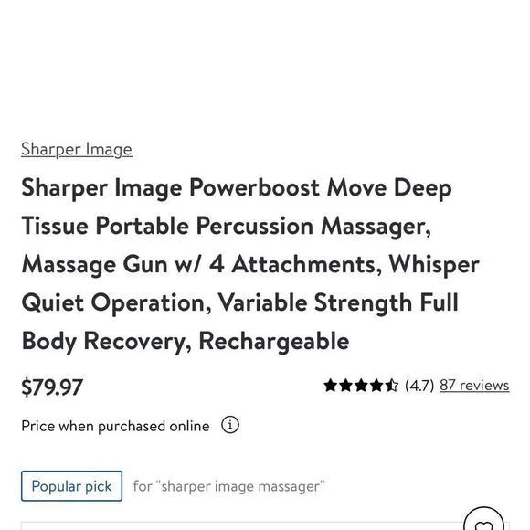Sharper Image Powerboost Move portable percussion massager NWT - Picture 9 of 9